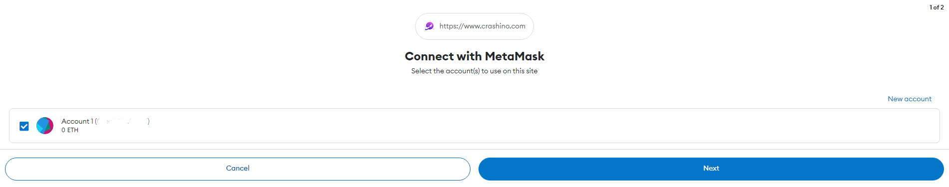 Authorize Crashino to Metamask